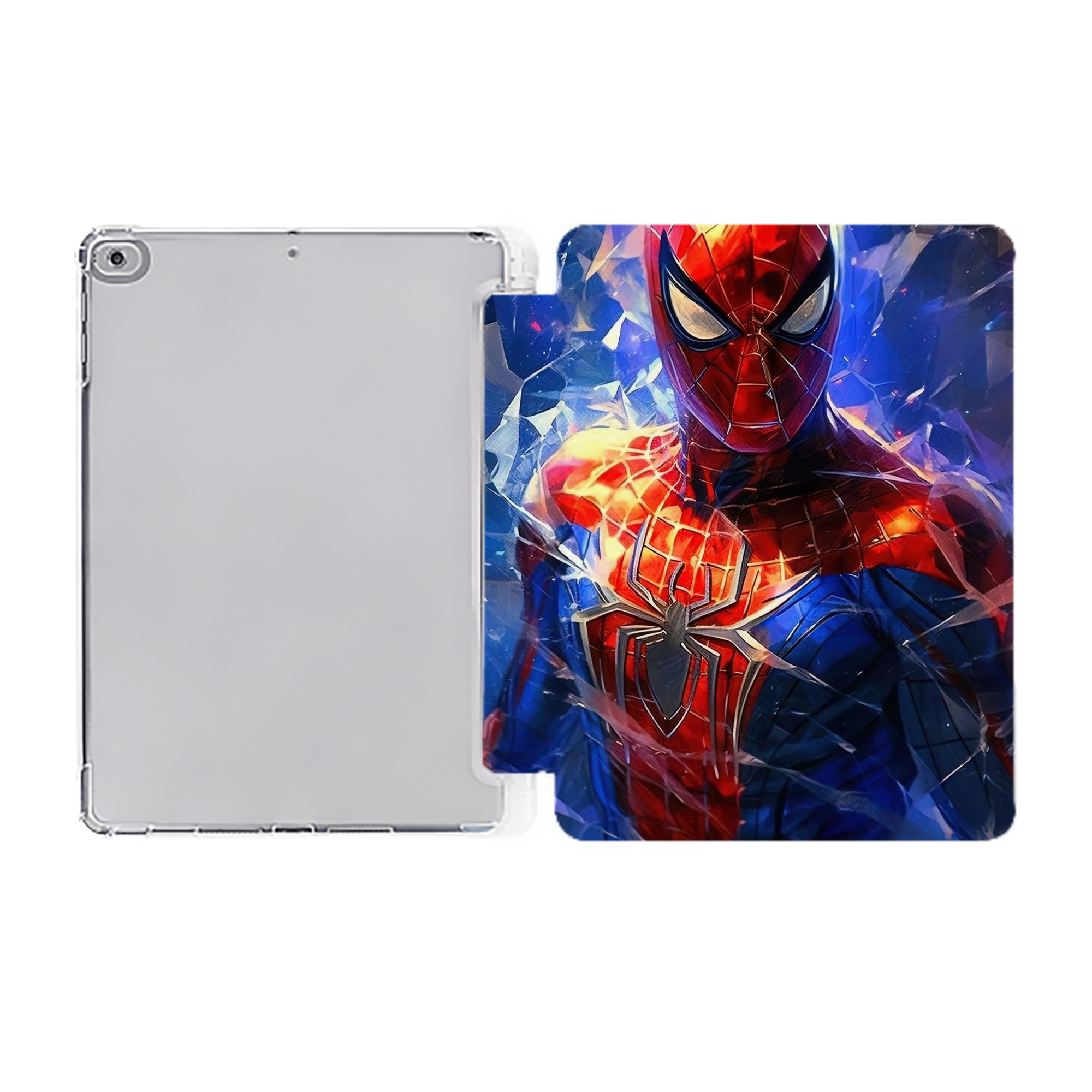 （画像用） Spider Man スパイダーマン IPad ケース ペン収納付き 三つ折りスタンド PUレザー×シリコン 対応機種9.5/10.5/10.9インチ